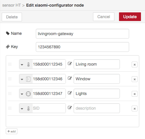 Mi configurator in node-red Mi configurator in node-red